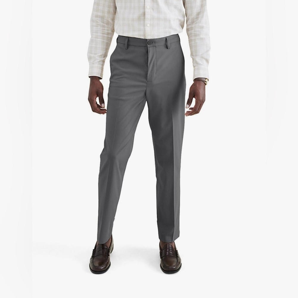 Dockers Signature Go Khaki Straight Fit Smart 360 Tech Pants Gray Size 32x34